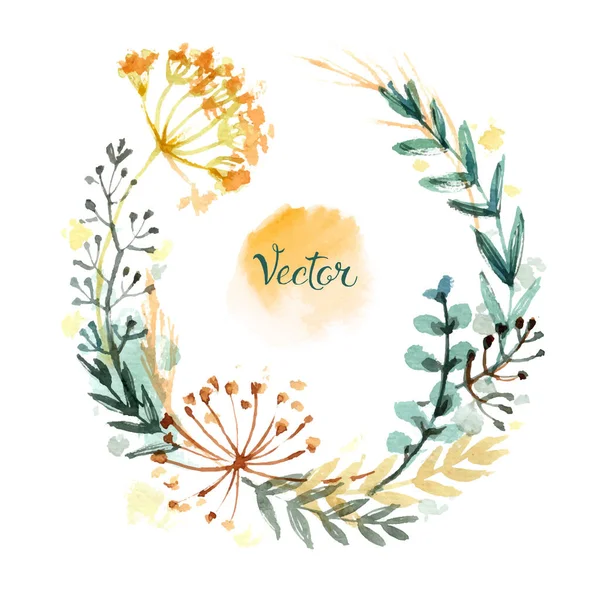 Set Van Bloemen Geschilderd Aquarel Wit Papier Schets Van Bloemen — Stockvector