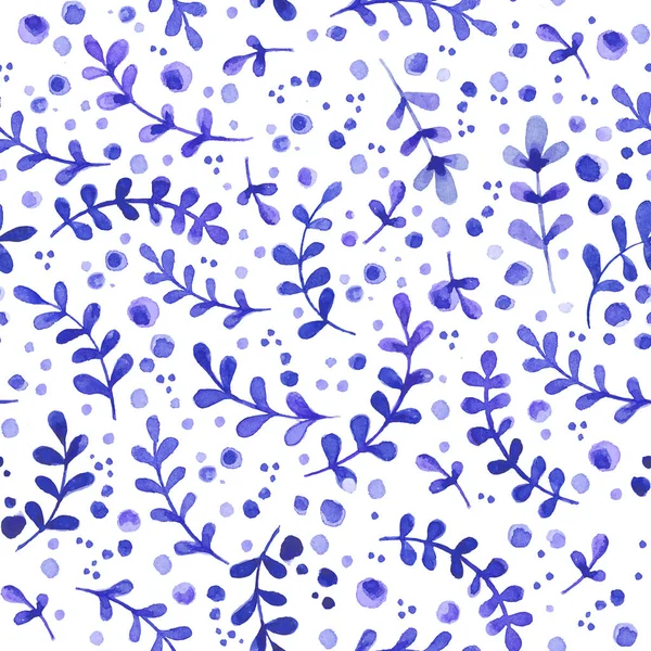 Μοτίβο Από Λουλούδια Και Χόρτα Ζωγραφισμένα Ακουαρέλες Λευκό Φόντο Πράσινα — Διανυσματικό Αρχείο