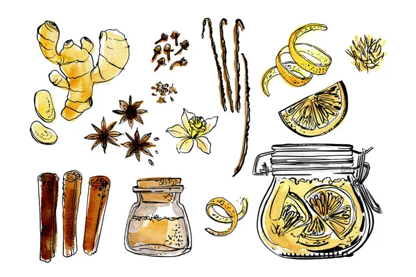 Matvektorskiss Spaghetti Pasta Målade Akvarell Vit Bakgrund Italiensk Mat Illustration — Stock vektor