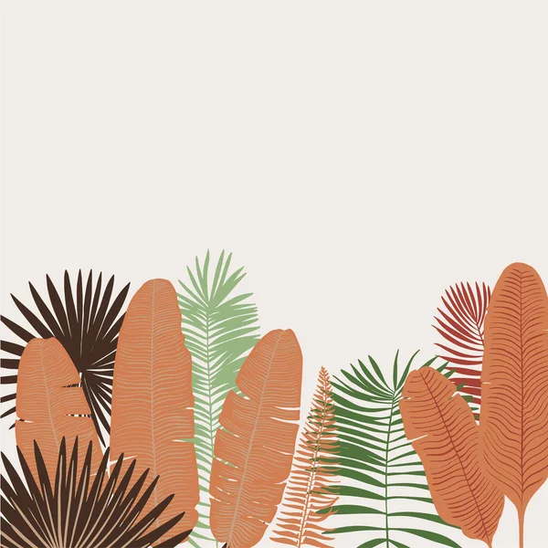 Tropics Deja Vector Beige Moderno Color Verde Adorno Tendencia Terra — Archivo Imágenes Vectoriales