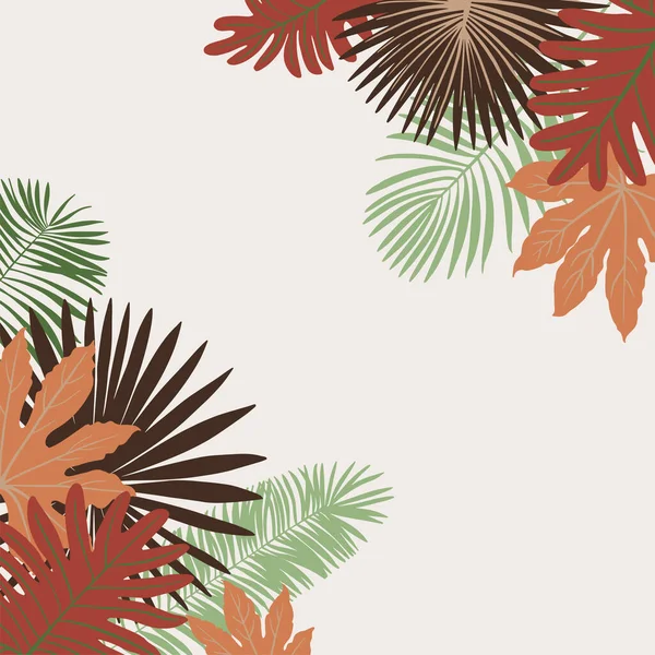 Tropics Deja Vector Beige Moderno Color Verde Adorno Tendencia Terra — Archivo Imágenes Vectoriales