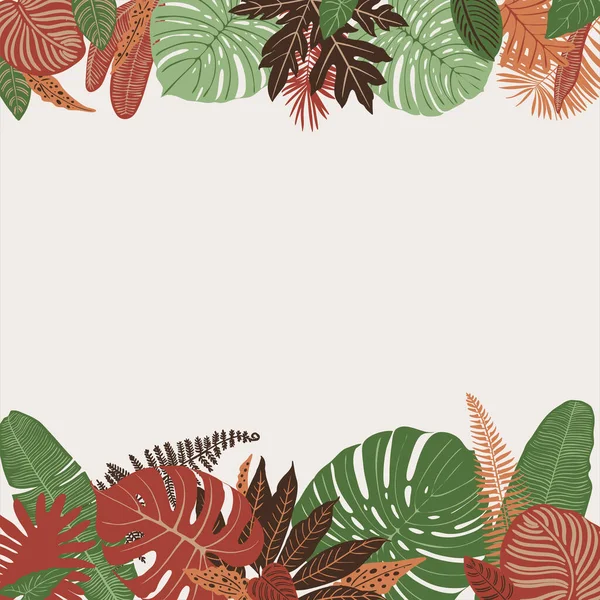 Tropics Deja Vector Beige Moderno Color Verde Adorno Tendencia Terra — Archivo Imágenes Vectoriales