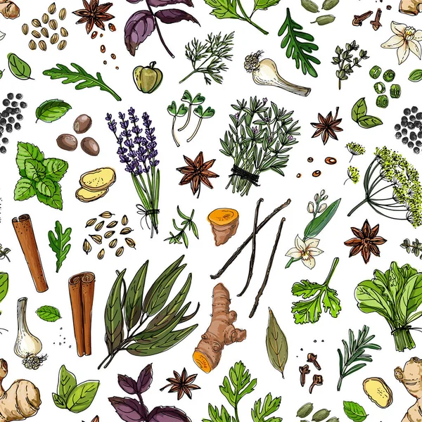 Seampless pattern vector vegetable fruit food. — 스톡 벡터