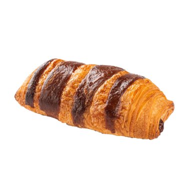 İzole edilmiş puf böreği tarçınlı çörek beyaz üzerine.