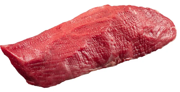 白背景的孤立牛肉腰肉部分 — 图库照片