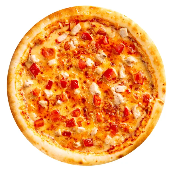 Pizza de frango assada fresca isolada — Fotografia de Stock