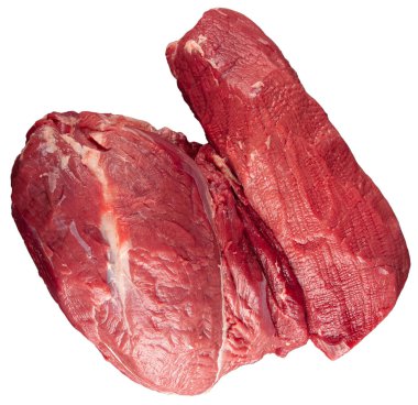 İzole edilmiş çiğ sığır filetosu.
