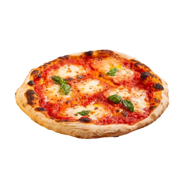 Pizza aislada de margherita con mozzarella — Foto de Stock