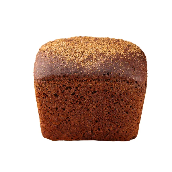 Pão de borodino de centeio preto isolado em branco — Fotografia de Stock