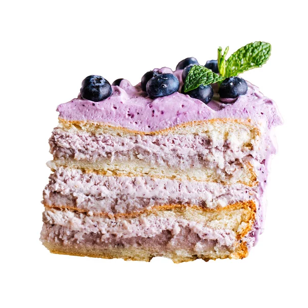 Μεμονωμένη φέτα κέικ βατόμουρου — Φωτογραφία Αρχείου