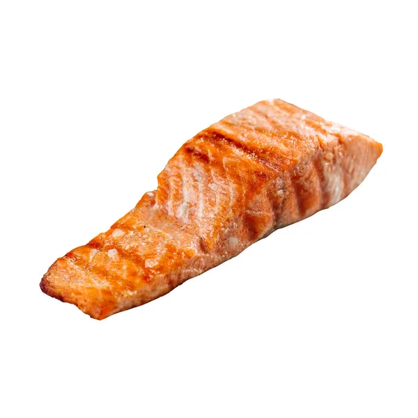 Isolated grilled salmon fish fillet on white — Stock Photo, Image