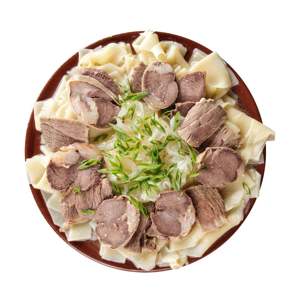 İzole edilmiş Kazak ulusal yemek beshbarmak 