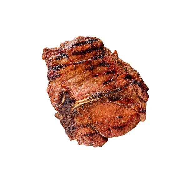 Изолированный стейк из говядины на белом — стоковое фото