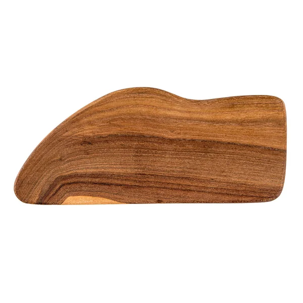 Isolated unusual shape wooden cutting board — Stock Photo, Image