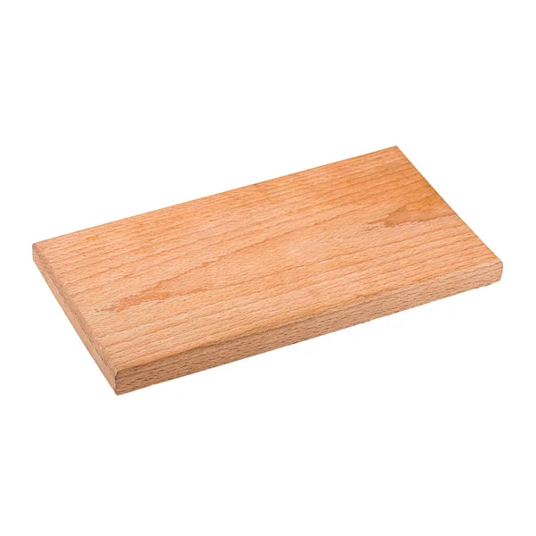 Geïsoleerde houten snijplank op witte ondergrond — Stockfoto