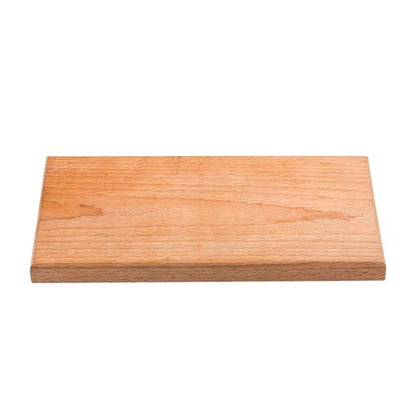 Planche à découper isolée en bois sur fond blanc — Photo