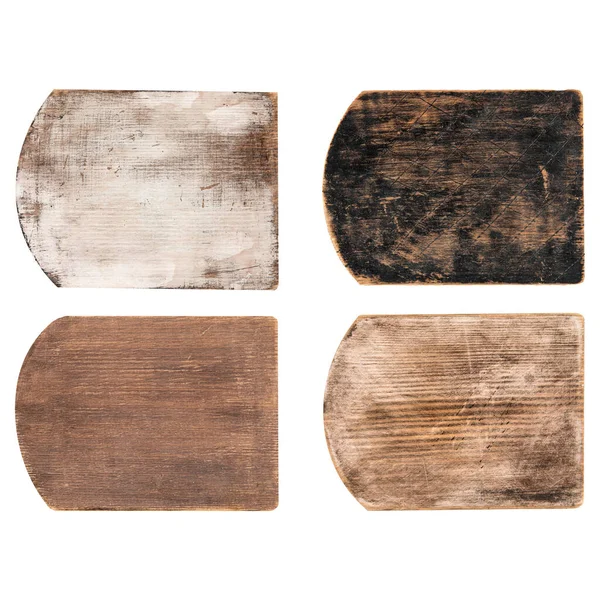 Isolerade gamla trä hackbrädor collage set — Stockfoto