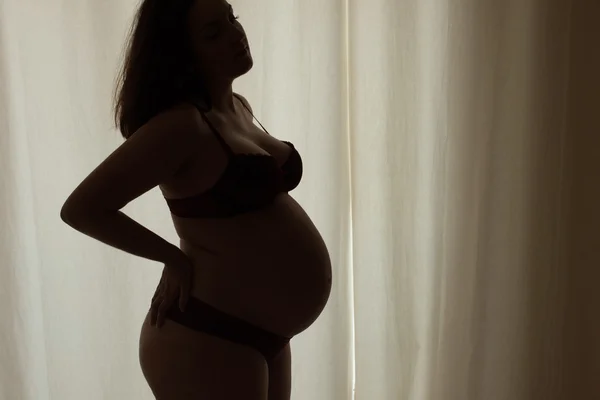 Silueta de una mujer embarazada — Foto de Stock
