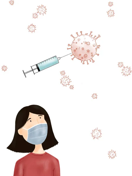 Illustrazione Persone Vaccinazione Contro Pandemia Coronavirus — Foto Stock