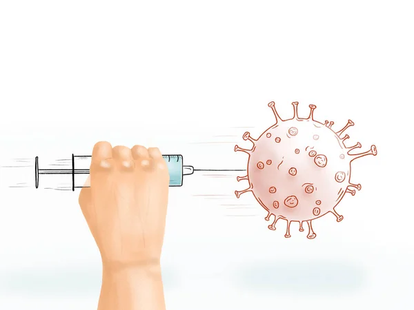 Illustrazione Del Vaccino Contro Pandemia Coronavirus — Foto Stock