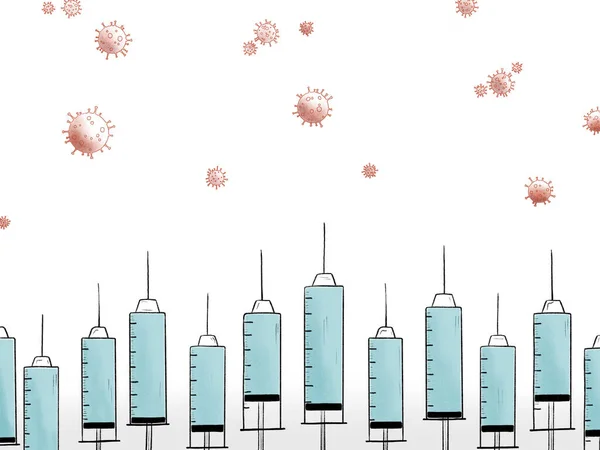 Illustration People Vaccination Coronavirus Pandemic — 스톡 사진