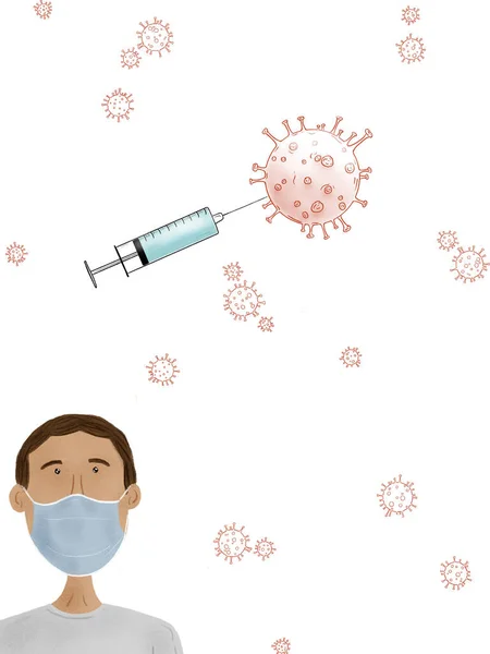 Ілюстрація Вакцинація Людей Проти Пандемії Коронавірусу — стокове фото