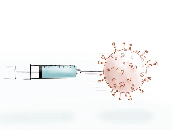 Ilustración Vacuna Contra Pandemia Coronavirus —  Fotos de Stock