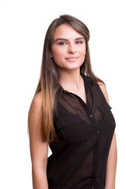 kadın beyaz üzerinde poz