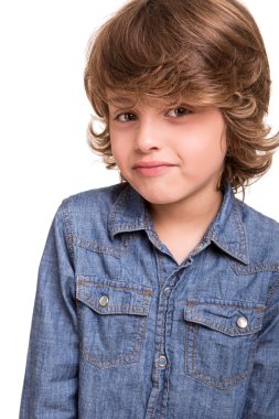 çocuk beyaz üzerinde poz