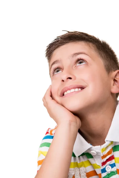 Niño posando sobre blanco — Foto de Stock