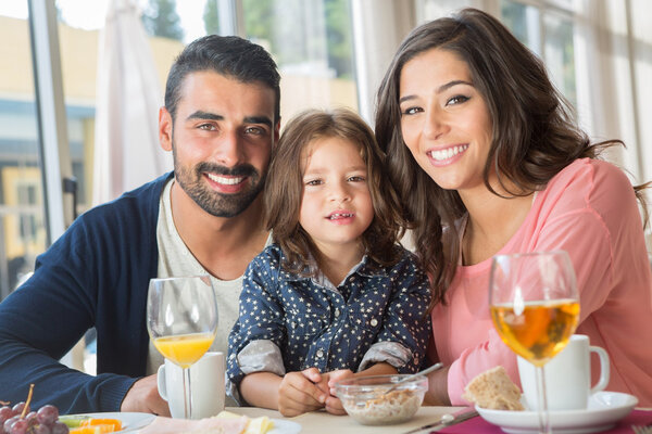 Family having breakfast
