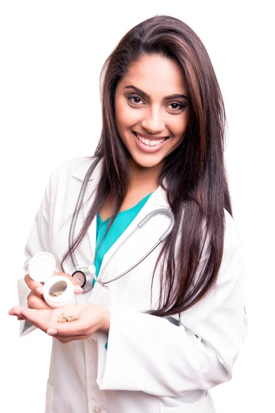 Doctor showing pills — Stock Photo, Image