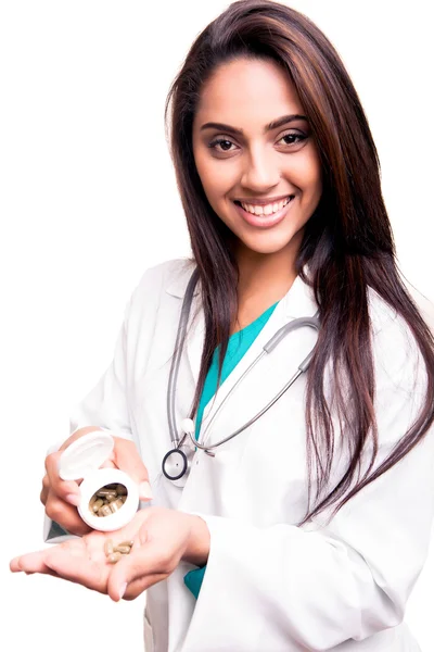 Doctor showing pills — Stock Photo, Image