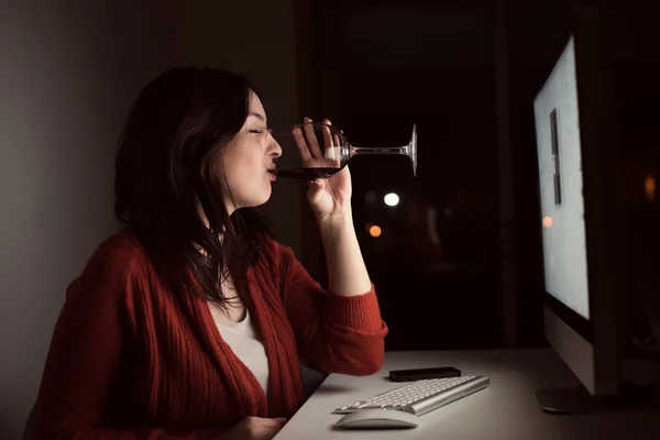 Vrouw in video-oproep — Stockfoto