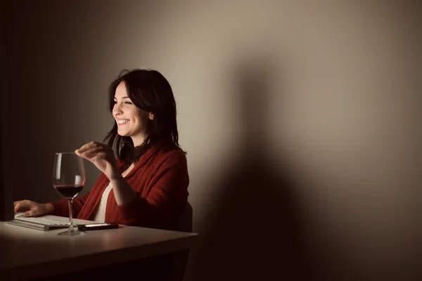 Woman in video call — Stock Photo, Image