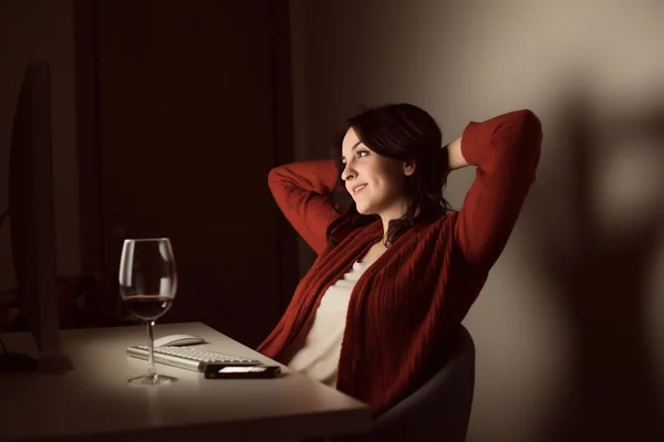 Woman in video call — Stock Photo, Image