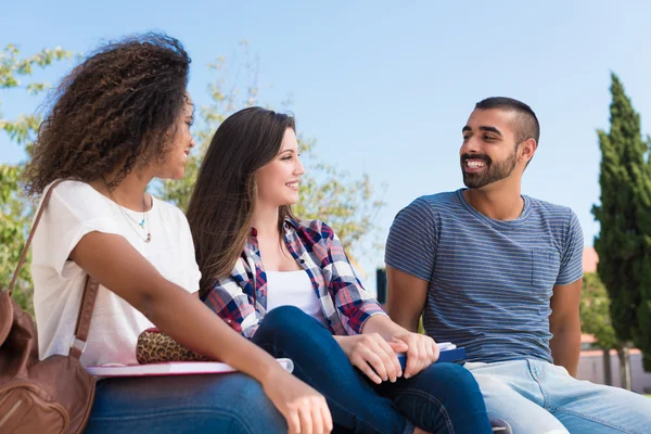 Studenten in de school campus — Stockfoto