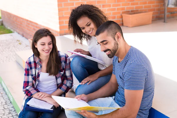 Grup öğrenci kampus içinde — Stok fotoğraf