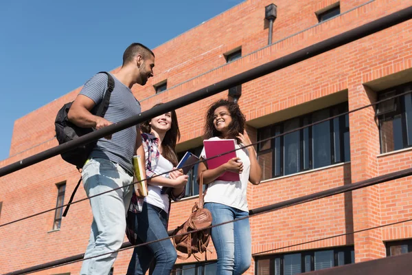 Skupina studentů v areálu — Stock fotografie