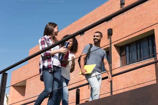 Skupina studentů v areálu — Stock fotografie