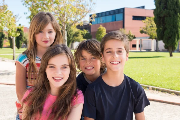 Kids on school campus Stock Photo