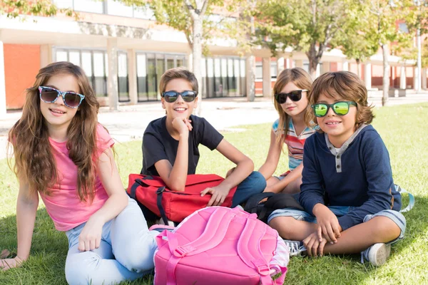 Little students at School Campus — Stock Photo, Image