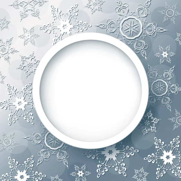 Fond abstrait d'hiver gris avec flocons de neige — Image vectorielle