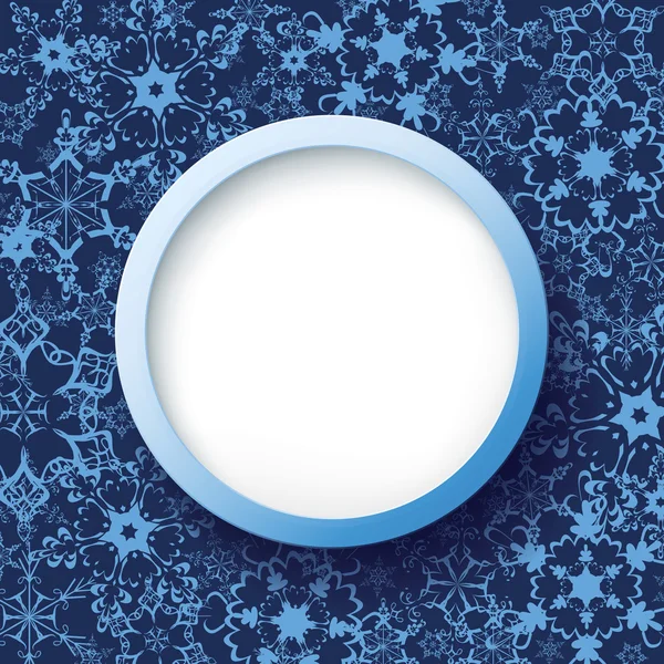 Marco de invierno abstracto con copos de nieve ornamentados — Vector de stock