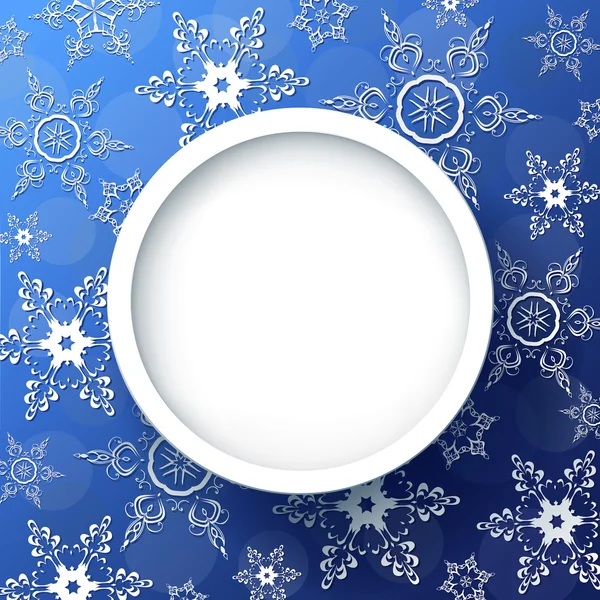 Inverno fundo festivo azul com flocos de neve — Vetor de Stock