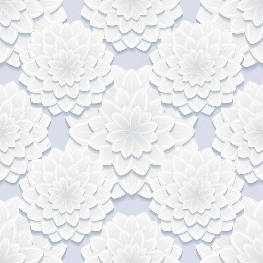 Beautiful gray seamless pattern with flowers