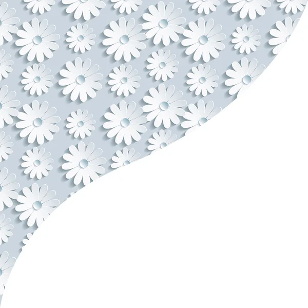 Stilvoller Hintergrund mit 3D-Blume Kamille — Stockvektor