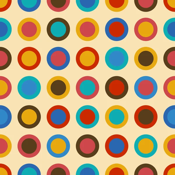 Vintage Hintergrund nahtlose Muster mit bunten Kreisen — Stockvektor