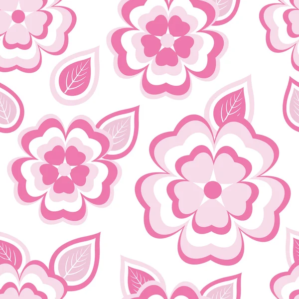 Elegante patrón sin costuras con sakura y hojas — Vector de stock