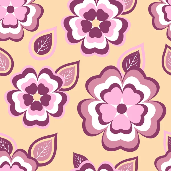 Trendy naadloze patroon met sakura en bladeren Stockillustratie
